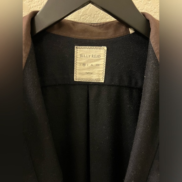 Billy Reid Wool Overshirt in Navy - Picture 5 of 5